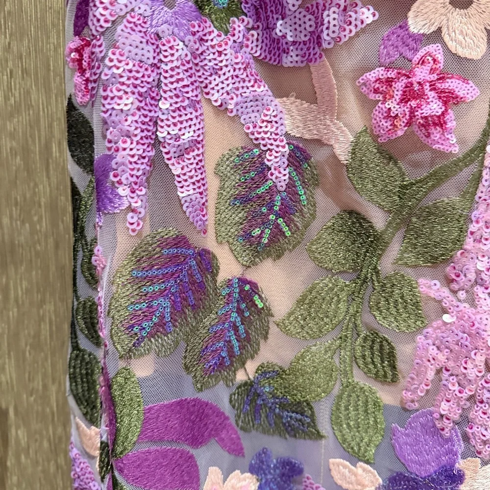 Bronx and Banco Lavender and Gold Embellished Sequin Dress - Picture 7 of 16
